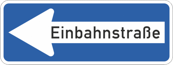 Verkehrsschild Einbahnstraße links (500 mm)