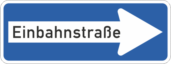 Verkehrsschild Einbahnstraße rechts (500 mm)